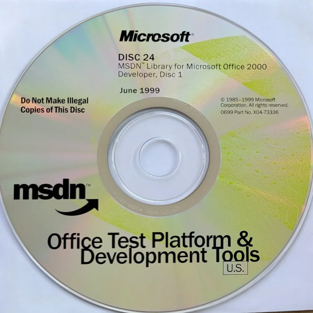 Vintage - Microsoft MSDN Library for Office 2000, 1999